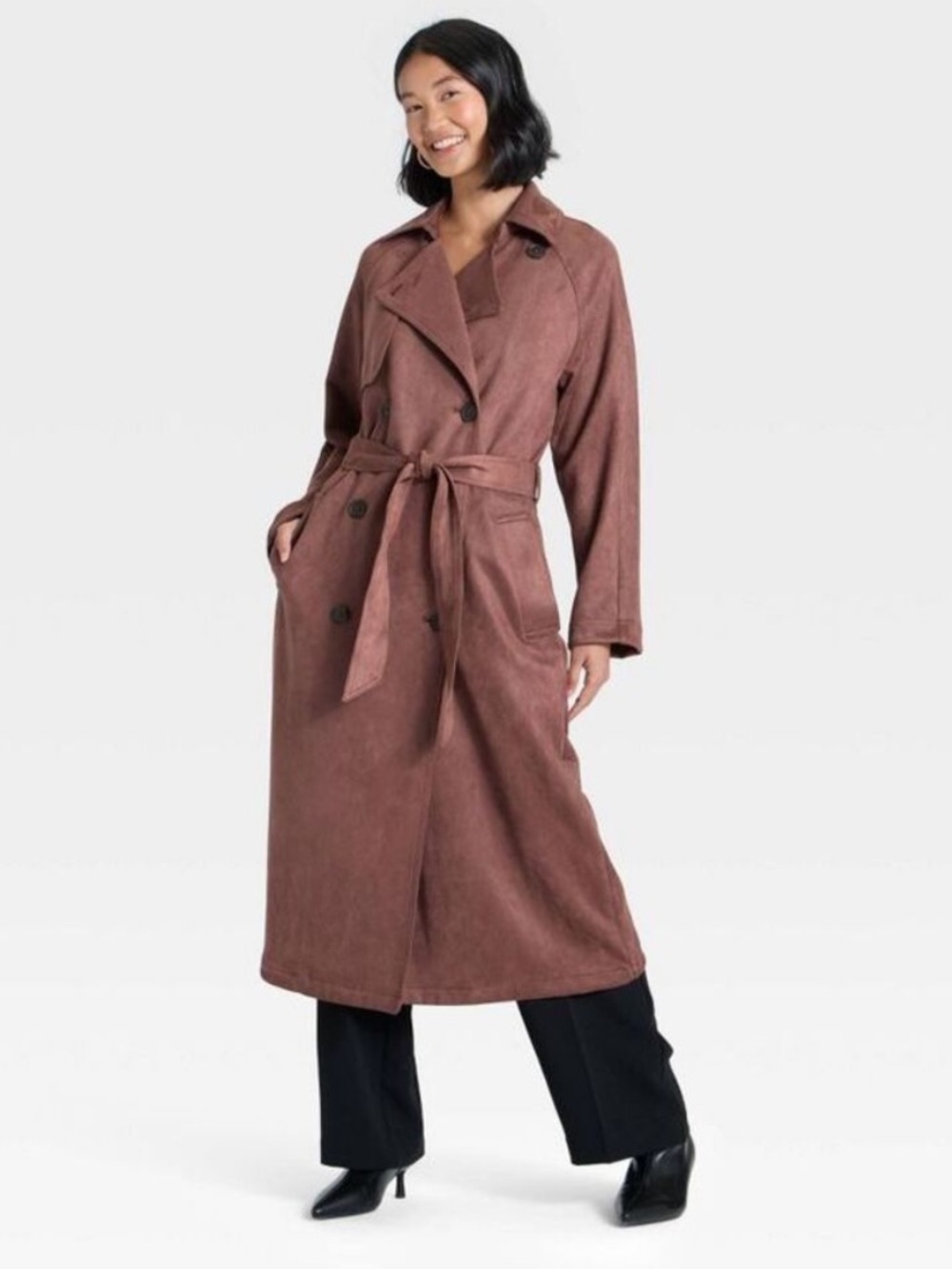 Women's Faux Suede Trench - A
New Day™ Brown S
